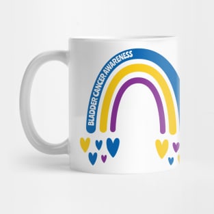 Bladder Cancer Awareness Rainbow with hearts Mug